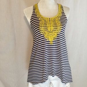 💛Le Sample funky embroidered razor tank